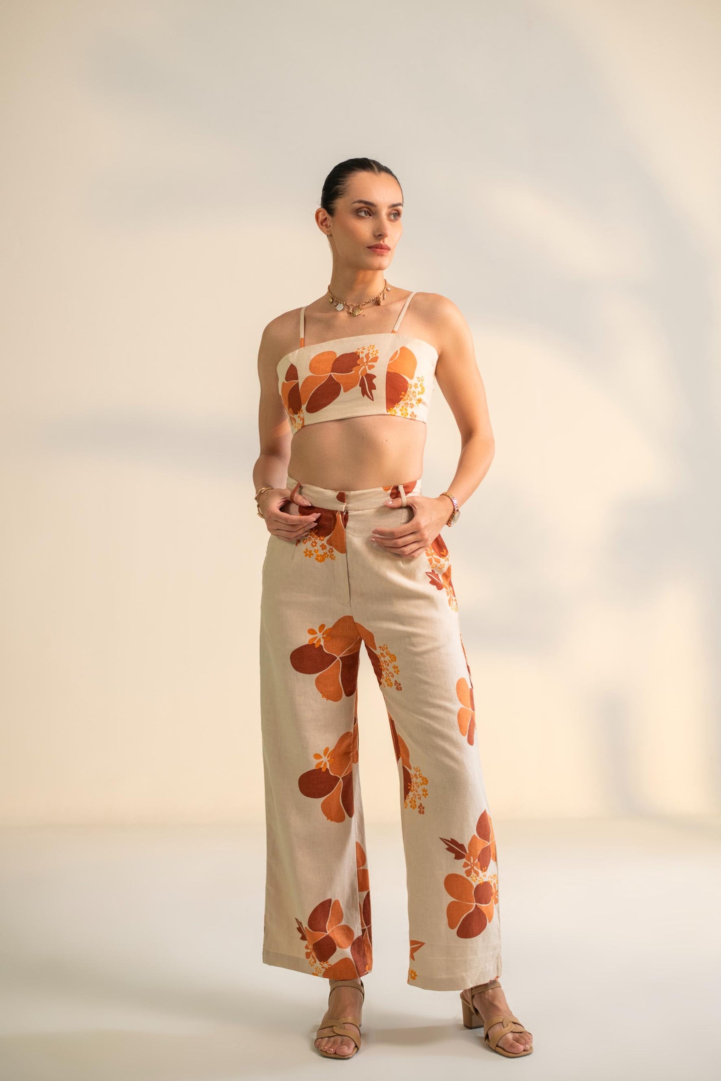 PRINTED THREE PIECE BLAZER SET