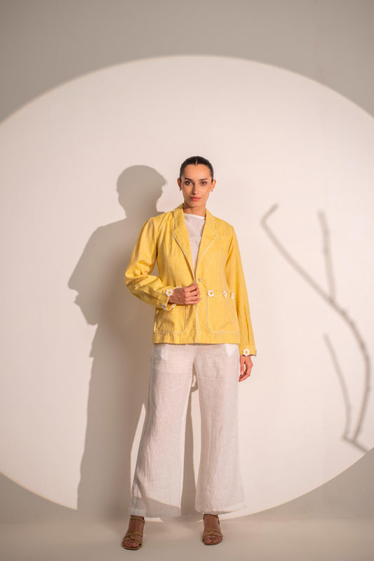 BLAZER WITH CROP TOP & PANT