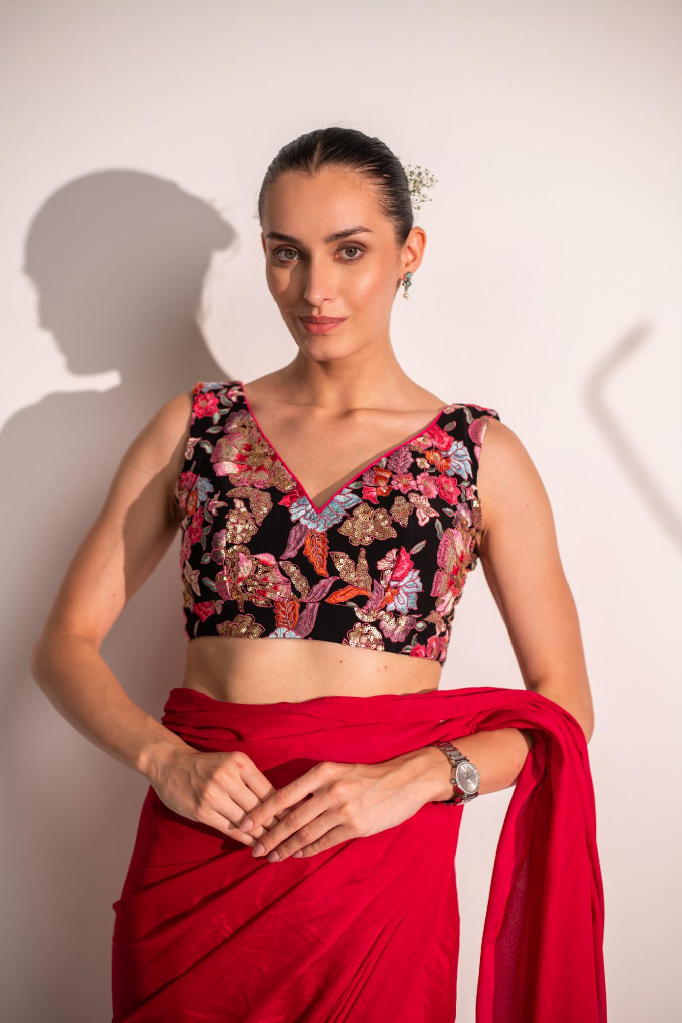 PINK SAREE WITH BLOUSE
