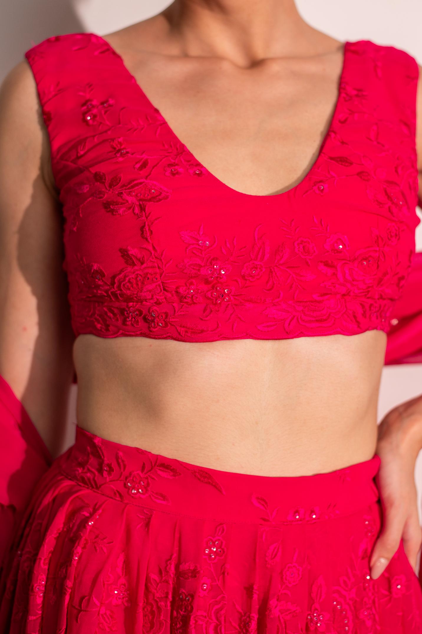 PINK LEHENGA WITH DUPTTA