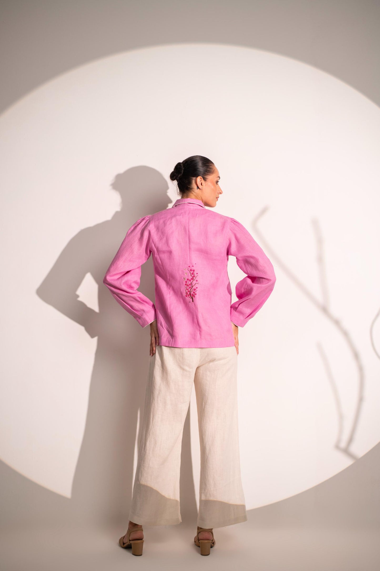 PINK BLAZER WITH CROP TOP & PANT