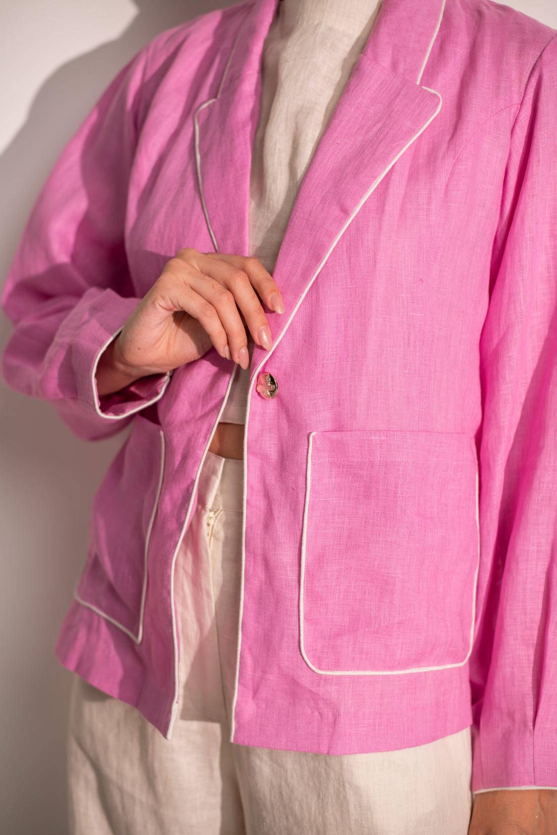 PINK BLAZER WITH CROP TOP & PANT