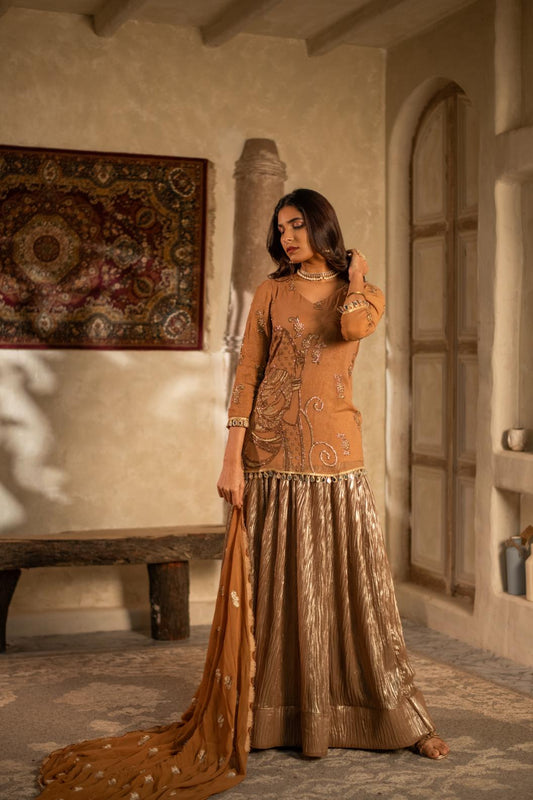 MUSTARD BROWN RAJASTHANI SKIRT