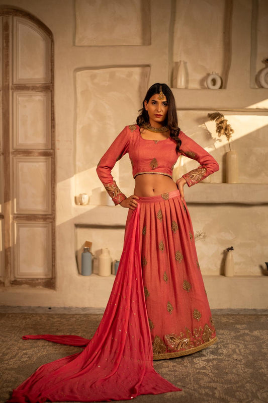 ORANGE TWIST LEHENGA WITH DUPATTA