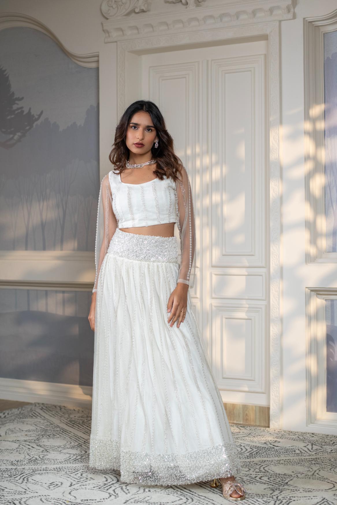 WHITE PEARL LEHENGA