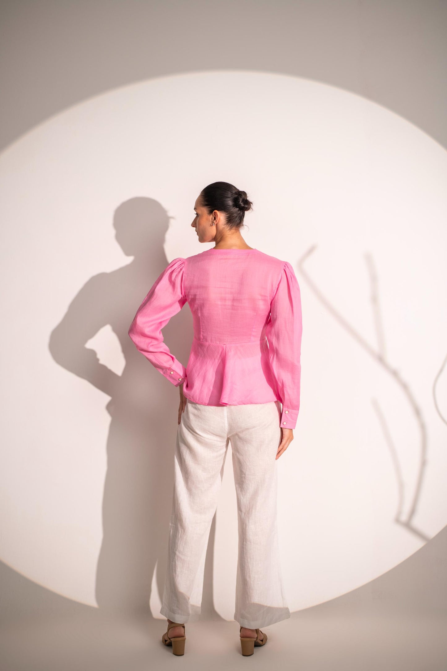 COTTON  EMBROIDERY SHIRT WITH LINEN PANT